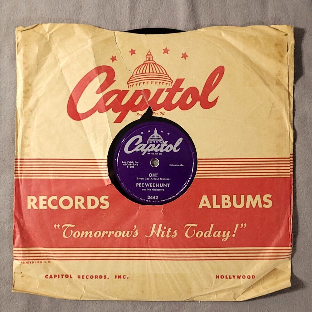 Pee Wee Hunt 78 Oh! / San on Capitol 2422 E- Jazz Pop 1953